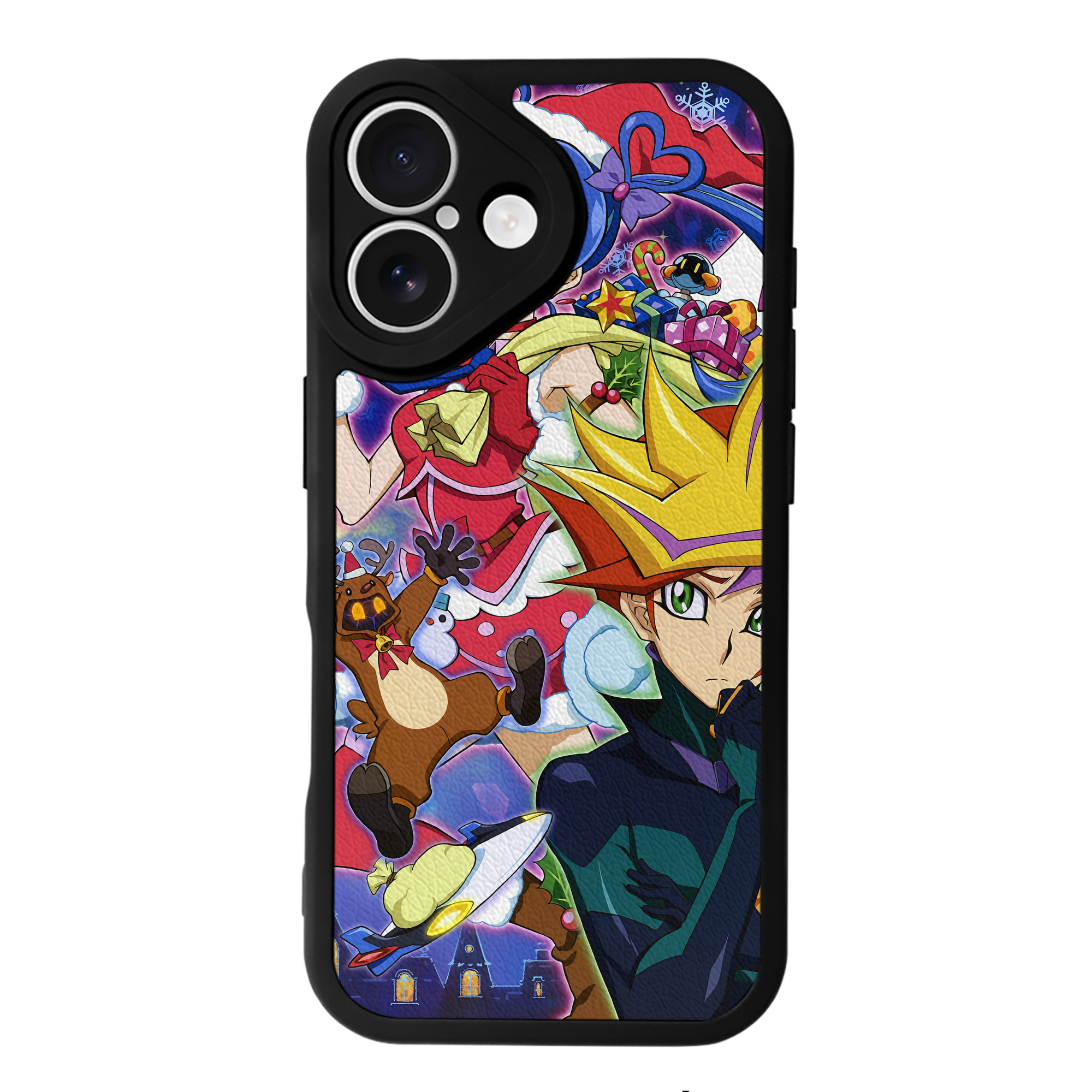 （画像用） 遊☆戯☆王 Yu-Gi-Oh! 【iPhone 16シリーズ対応】シリコンスマホケース（レザー調） 材質：シリコン